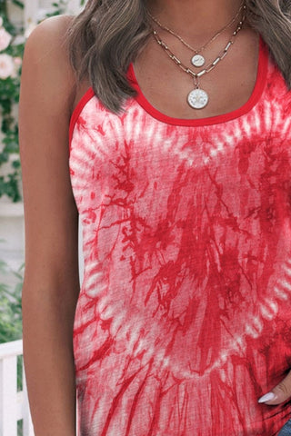 Tie-Dye Scoop Neck Wide Strap Tank - A Roese Boutique