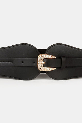 Wide Elastic Belt with Alloy Buckle - A Roese Boutique