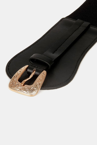 Wide Elastic Belt with Alloy Buckle - A Roese Boutique