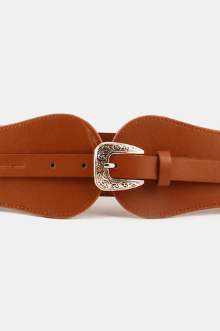 Wide Elastic Belt with Alloy Buckle - A Roese Boutique