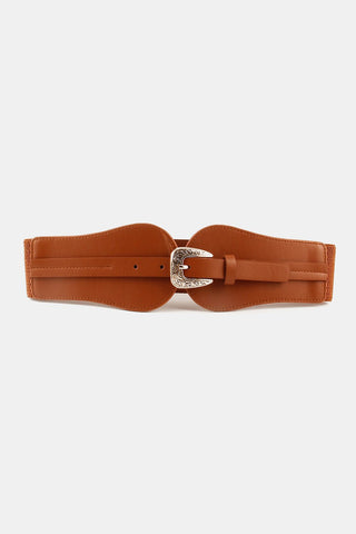 Wide Elastic Belt with Alloy Buckle - A Roese Boutique