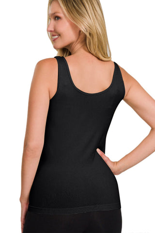 Zenana FRONT & BACK 2-WAY V-NECK / U-NECK SEAMLESS TANK - A Roese Boutique