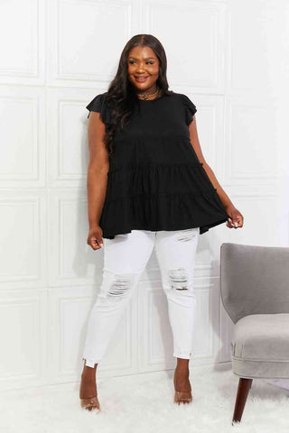 Zenana Full Size Kissing in Kansas City Tiered Top - A Roese Boutique